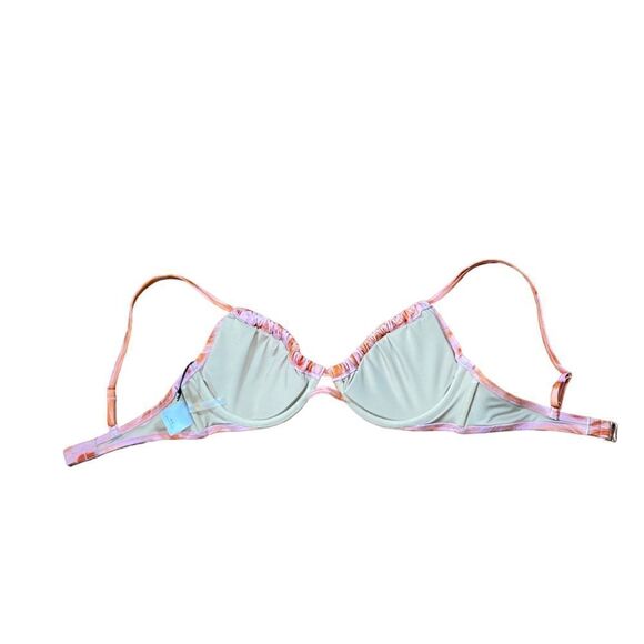 Shade And Shore Pink And Orange Waves Underwire Swim Top, Size 36B, NWT - Picture 3 of 4